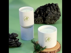 400 گرم نمونه رایگان درب فلزی سفید سرامیک شمع معطر 10*10 سانتی متر