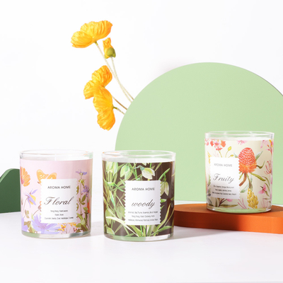 100% 1 فتیله پنبه ای واکس گل شیشه ای شمع معطر ست عروسی لوکس