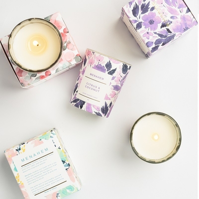 AROMA HOME عمده فروشی لوکس ست هدیه خانگی با عطر خلاقانه گل شیشه ای شمع معطر موم سویا