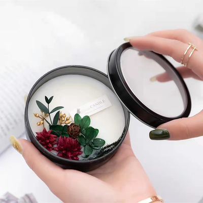 موم سویا شمع های قلع معطر برچسب خصوصی را با پوت پوری برای عروسی ذوب می کند