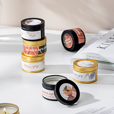 AROMA HOME سفارشی مینی رنگ مشکی و طلایی ست هدیه 5 بوی عطر خانگی شمع موم سویا معطر