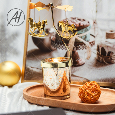 شمع موم سویا دوار شیشه ای فرفورژه به سبک مدرن آمریکایی