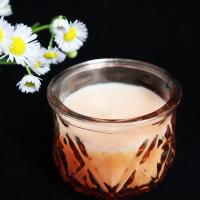 شمع معطر موم سویا شیشه ای رنگارنگ آروما خانه 2022