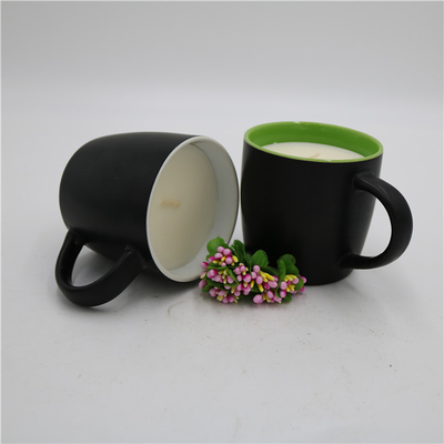 شمع لیوان چای شمع سیترونلا سرامیکی مشکی مات معطر