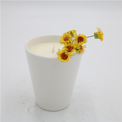 آروما فنجان چای خانگی سرامیکی شمع سویا معطر مات سفید 7oz