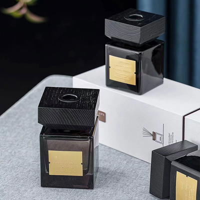پخش کننده نی بطری شیشه ای مشکی روغن عطر لوکس 100 میلی لیتر
