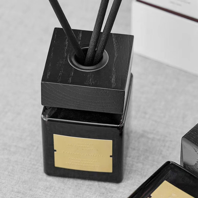 پخش کننده نی بطری شیشه ای مشکی روغن عطر لوکس 100 میلی لیتر