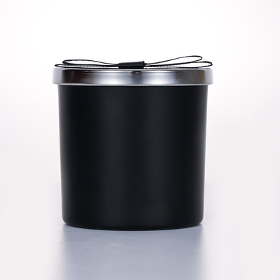 400 گرم نمونه رایگان شمع معطر شیشه ای درب فلزی مشکی 10*10 سانتی متر