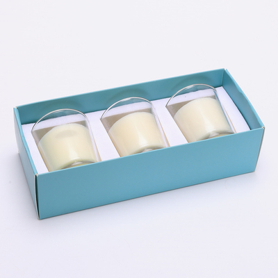 آروما خانه سفارشی آروماتراپی شیشه ای شمع سفید 70 گرمی*3 برای تولد عروسی