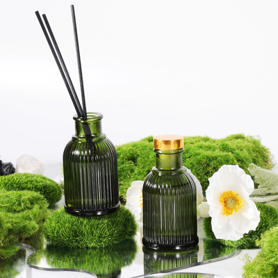 گاردن عطر بطری شیشه ای نی دیفیوزر لیبل خصوصی 100 میلی لیتری با درب فلزی طلایی