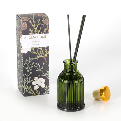 گاردن عطر بطری شیشه ای نی دیفیوزر لیبل خصوصی 100 میلی لیتری با درب فلزی طلایی