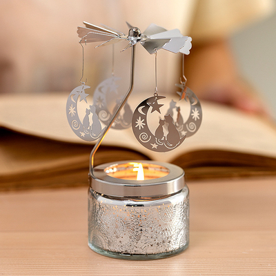 Ins Decor Relief Starry Sky Round Carousel Soy Wax Essential Oil شمع های معطر