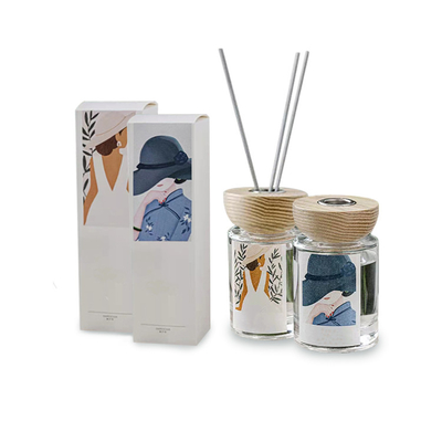پخش کننده نی بطری شیشه ای کریستال عطر عطر اسانس با چوب