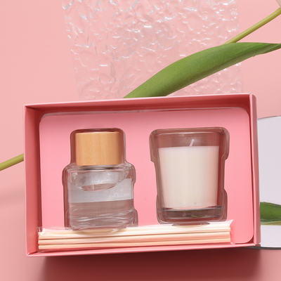 مجموعه گیفت شمع معطر مینی کوچک و لوکس لیبل سفارشی شیشه ای مشکی شفاف