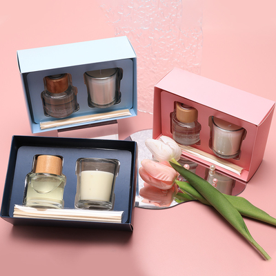مجموعه گیفت شمع معطر مینی کوچک و لوکس لیبل سفارشی شیشه ای مشکی شفاف