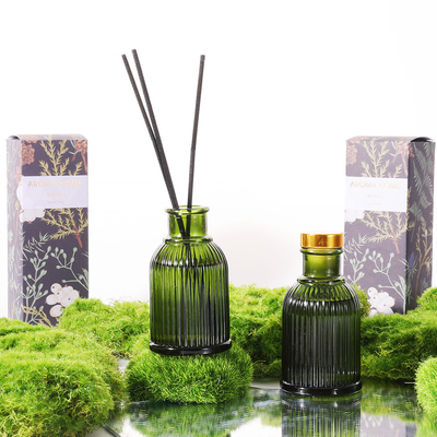 بطری شیشه ای عطر رید دیفیوزر برچسب خصوصی 100 میلی لیتری با درب فلزی طلایی
