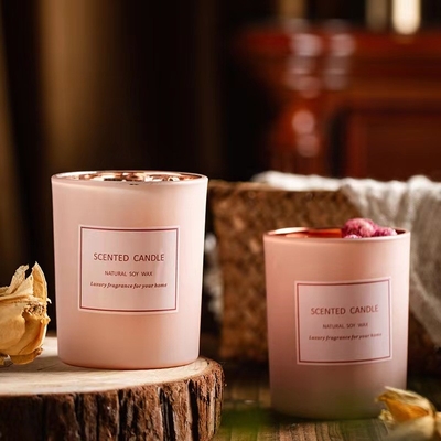 AROMA HOME برچسب خصوصی صورتی عاشقانه آروماتراپی لوکس گل خشک معطر شمع واکس سویا برای صحنه رویدادها