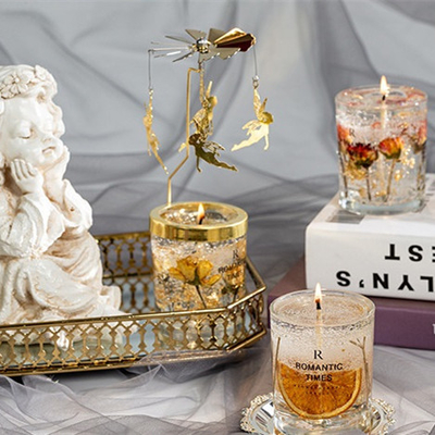 AROMA HOME دکور گل عطر ژله شمع ژل برچسب خصوصی لوکس شمع معطر موم سویا در ظرف شیشه ای