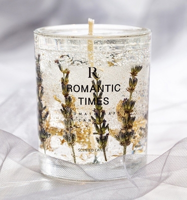 AROMA HOME دکور گل عطر ژله شمع ژل برچسب خصوصی لوکس شمع معطر موم سویا در ظرف شیشه ای