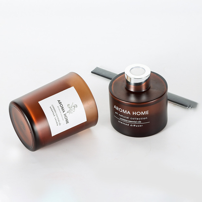 مجموعه کادویی شمع های معطر AROMA HOME با فروش داغ شیشه ای شیشه ای عطر روغنی لوکس نی قهوه ای دیفیوزر