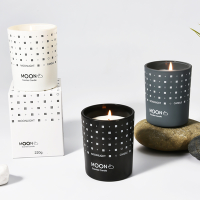 AROMA HOME کریسمس طبیعی پرکاربرد شیب نوردیک شمع شیشه ای شیشه ای موم سویا با جعبه تاشو