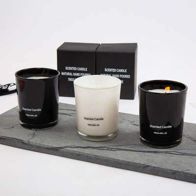 AROMA HOME عمده فروشی شمع شیشه ای معطر لوکس لیبل خصوصی مشکی با کیفیت بالا