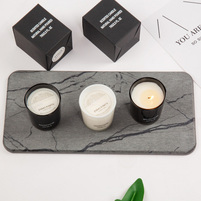 AROMA HOME عمده فروشی شمع شیشه ای معطر لوکس لیبل خصوصی مشکی با کیفیت بالا