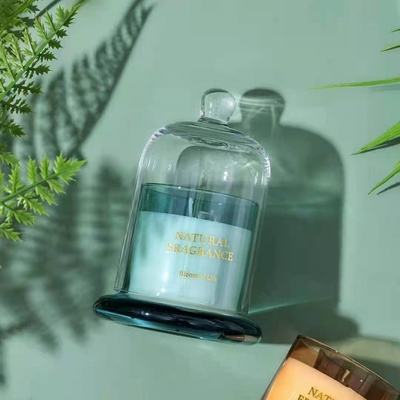 برچسب استوک سفارشی رز کهربایی آبنوس تازه کرم قهوه بهار تازه شمع های معطر مومی در شیشه با درب زنگ
