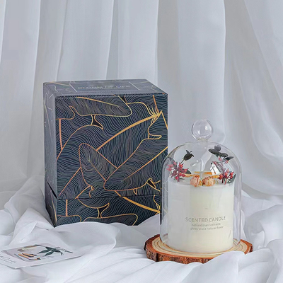 شمع معطر شیشه ای واکس سویا هتل هوم با درب زنگی پایه چوبی پوتپوری