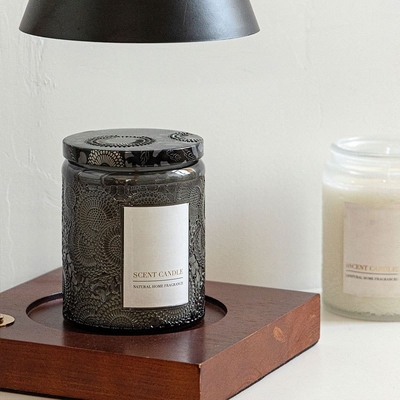 AROMA HOME ارگانیک منحصر به فرد شمع معطر شیشه ای برجسته با جعبه هدیه