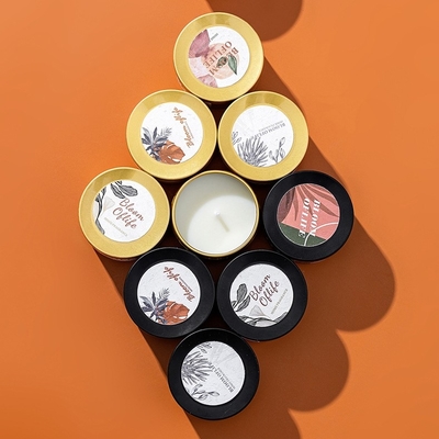 AROMA HOME سفارشی مینی رنگ مشکی و طلایی ست هدیه 5 بوی عطر خانگی شمع موم سویا معطر