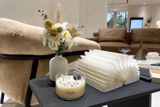 AROMA HOME آرم سفارشی شمع های سنگ کریستال موم سویا با معطر بزرگ 10 اونس