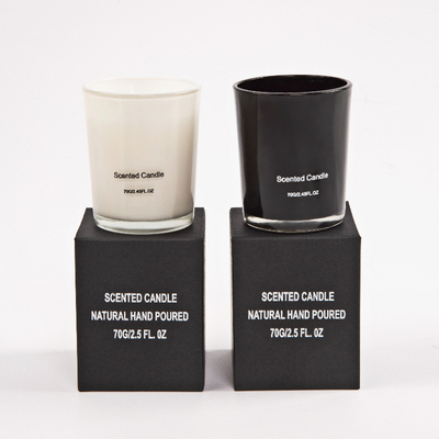 شمع شیشه ای سطح بالا AROMA HOME 2.5OZ 7.6OZ 10OZ با رایحه مشکی سفید