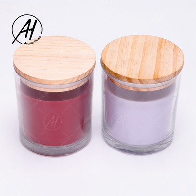 شیشه شیشه ای درب چوبی خانه Dor سفارشی موم سویا شمع های معطر برچسب خصوصی 8OZ