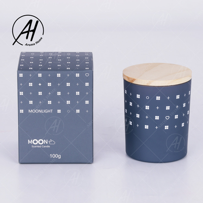 AROMA HOME شیشه شیشه ای درب چوبی بدون دود شمع موم سویا برچسب خصوصی 5.5OZ 7OZ 8OZ