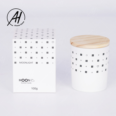 AROMA HOME شیشه شیشه ای درب چوبی بدون دود شمع موم سویا برچسب خصوصی 5.5OZ 7OZ 8OZ