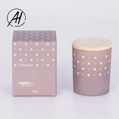 AROMA HOME شیشه شیشه ای درب چوبی بدون دود شمع موم سویا برچسب خصوصی 5.5OZ 7OZ 8OZ
