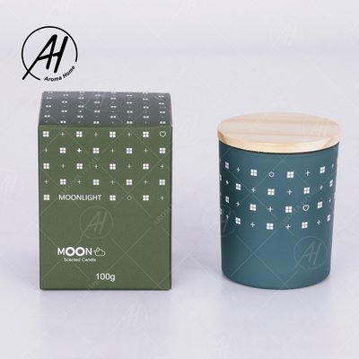AROMA HOME شیشه شیشه ای درب چوبی بدون دود شمع موم سویا برچسب خصوصی 5.5OZ 7OZ 8OZ
