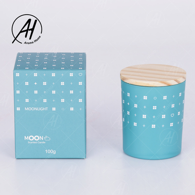 AROMA HOME شیشه شیشه ای درب چوبی بدون دود شمع موم سویا برچسب خصوصی 5.5OZ 7OZ 8OZ