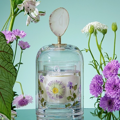 آروماتراپی فنجان کریستال گل جاودانه شمع عطری موم سویا شفابخش با روکش