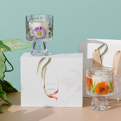 برچسب شمع های ژله ای معطر ژله ای ژله ای شیشه ای گل خشک شیشه ای کادویی سفارشی