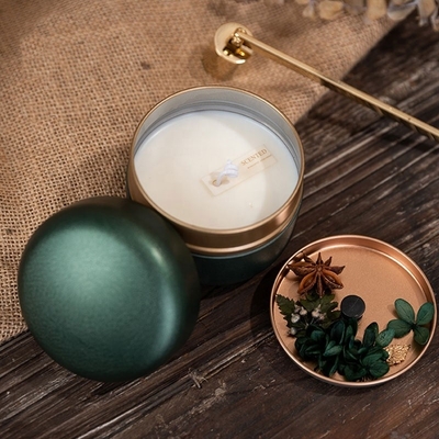 هدیه عروسی عطر گل خشک شمع معطر قلع دست ساز
