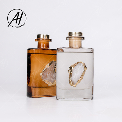 پخش کننده عطر 180 میلی لیتری بطری شیشه ای اسانس اسانس مربعی فیبر راتان