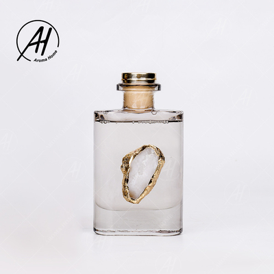 پخش کننده عطر 180 میلی لیتری بطری شیشه ای اسانس اسانس مربعی فیبر راتان