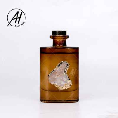 پخش کننده عطر 180 میلی لیتری بطری شیشه ای اسانس اسانس مربعی فیبر راتان