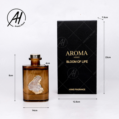 پخش کننده عطر 180 میلی لیتری بطری شیشه ای اسانس اسانس مربعی فیبر راتان
