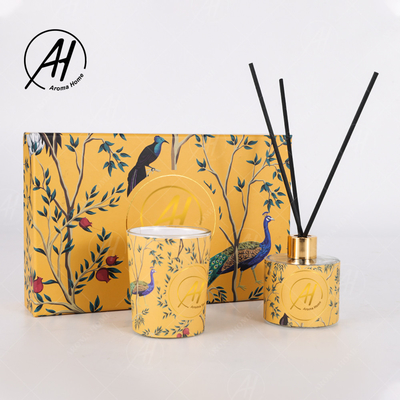 AROMA HOME لوکس نی پخش کننده روغن طبیعی خوشبو کننده هوا ست هدیه شمع