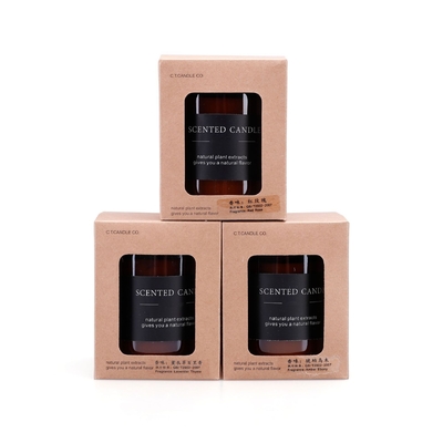 شیشه کهربایی موم سویا معطر شمع سویا رنگ قهوه ای 180 گرم