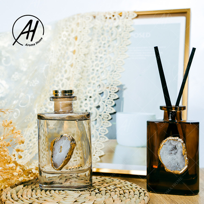بطری شیشه ای بوی عطر بدون آتش پخش کننده نی بدون آتش برای دکوراسیون منزل