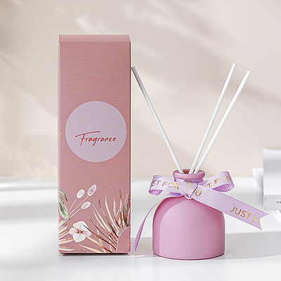 مواد شیمیایی خانگی شیشه ای لوکس پخش کننده عطر نی با چوب خیزران برای ست هدیه